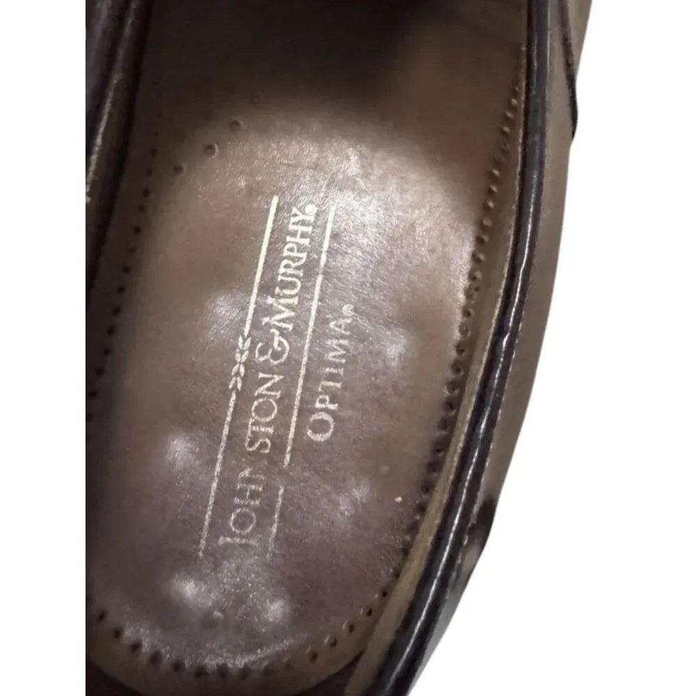 Johnston & Murphy Optima Cap Toe‎ Oxford Dress Shoes Leather Mens 9.5 D/B USA